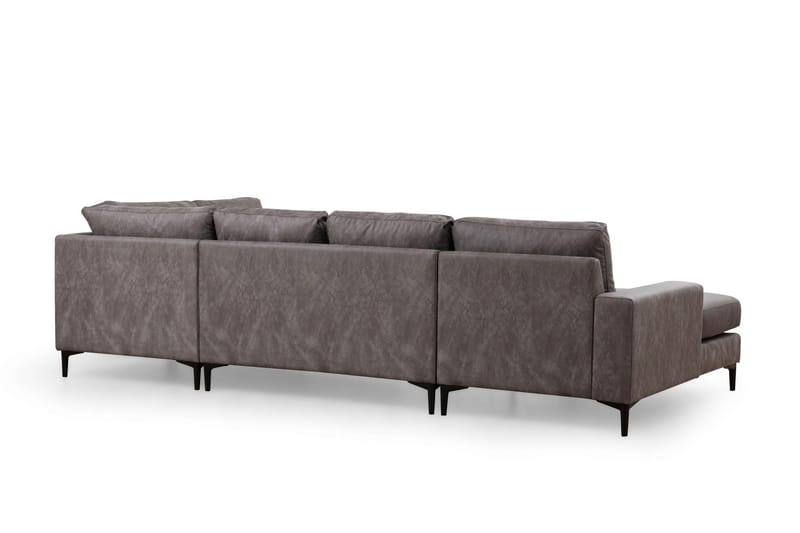 Svanabyn Soffa m. Divan och Schäslong 4-sits - Antracit - U-soffa