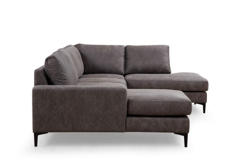 Svanabyn Soffa m. Divan och Schäslong 4-sits - Antracit - U-soffa