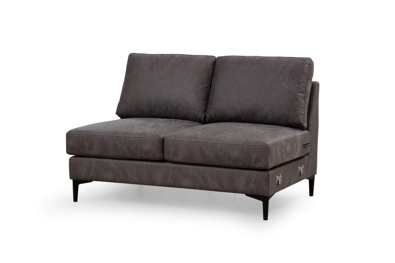 Svanabyn Soffa m. Divan och Schäslong 4-sits - Antracit - U-soffa