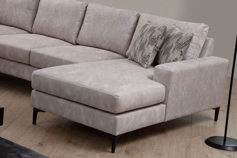 Svanabyn Soffa m. Divan och Schäslong 4-sits - Beige - U-soffa