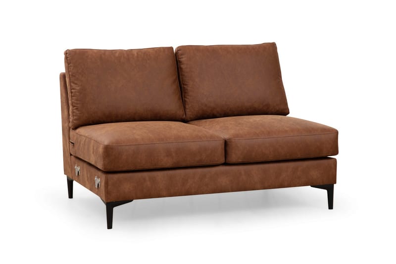 Svanabyn Soffa m. Divan och Schäslong 4-sits - Brun - U-soffa