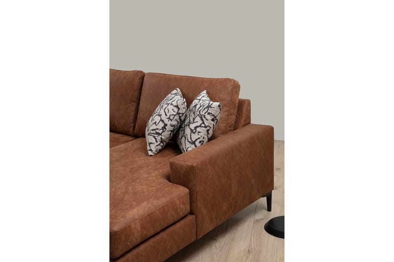 Svanabyn Soffa m. Divan och Schäslong 4-sits - Brun - U-soffa