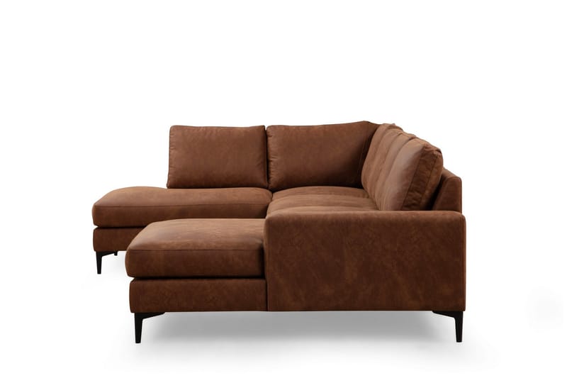 Svanabyn Soffa m. Divan och Schäslong 4-sits - Brun - U-soffa