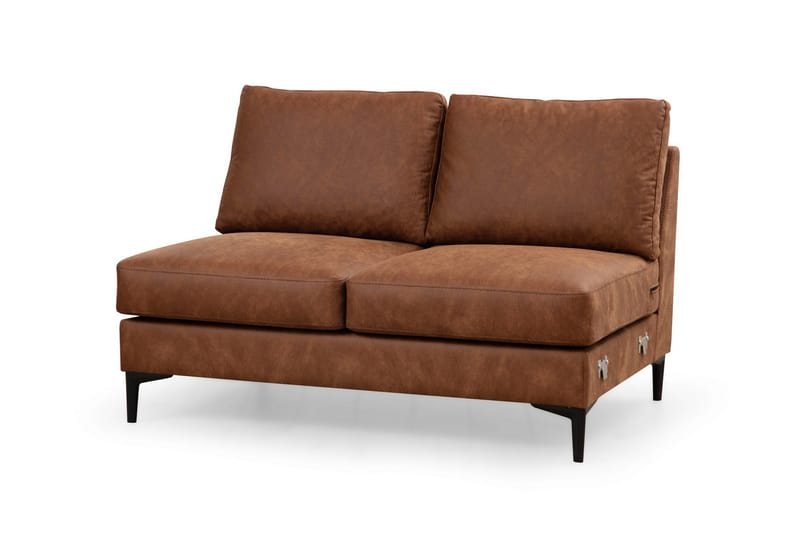 Svanabyn Soffa m. Divan och Schäslong 4-sits - Brun - U-soffa