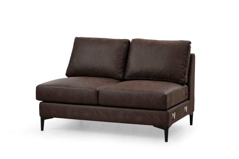 Svanabyn Soffa m. Divan och Schäslong 4-sits - Mörkbrun - U-soffa