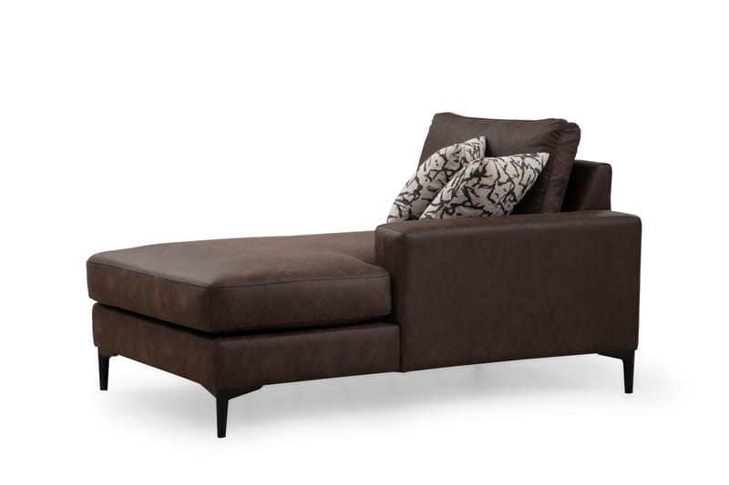 Svanabyn Soffa m. Divan och Schäslong 4-sits - Mörkbrun - U-soffa