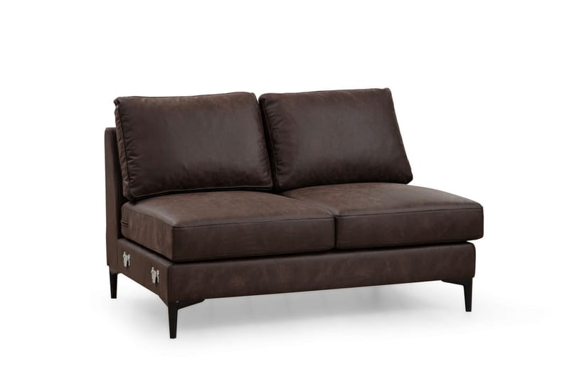 Svanabyn Soffa m. Divan och Schäslong 4-sits - Mörkbrun - U-soffa