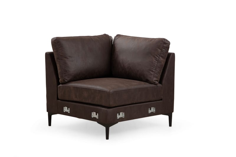 Svanabyn Soffa m. Divan och Schäslong 4-sits - Mörkbrun - U-soffa