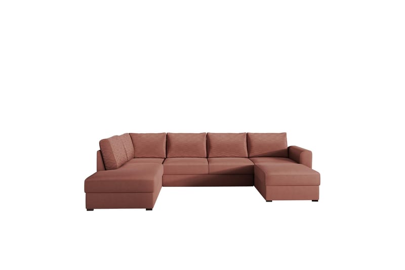 Taberk Soffa med Divan och Schäslong 4-sits - Rosa/Brun - Möbler - Soffa - U-soffa