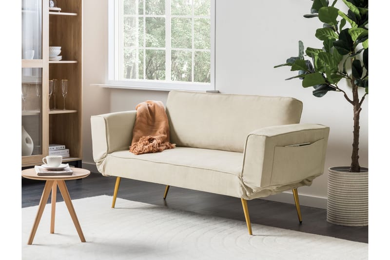 Touya Bäddsoffa 2-sits - Beige/Guld - Möbler - Soffa - Bäddsoffa