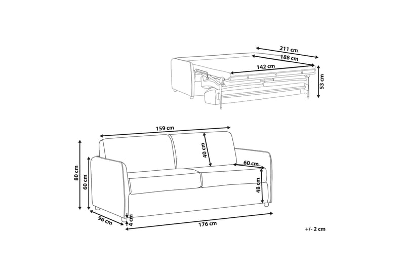 Triveni Bäddsoffa 2-sits - Grå - Möbler - Soffa - Bäddsoffa