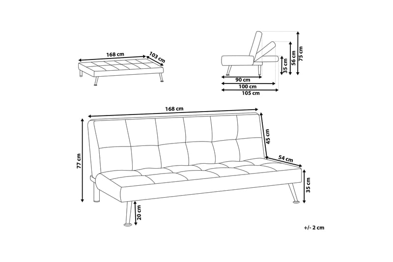 Tunni Bäddsoffa 3-sits - Blå/Svart - Möbler - Soffa - Bäddsoffa