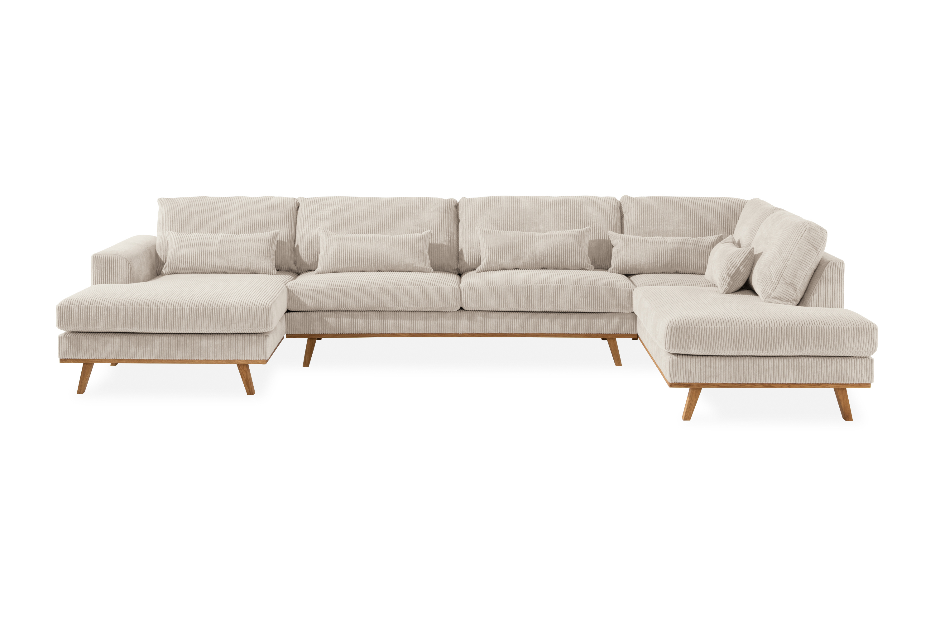 Concept 55 Copenhagen U soffa i Manchester Divan Vänster Schäslong Höger - Ljus Beige U-soffa