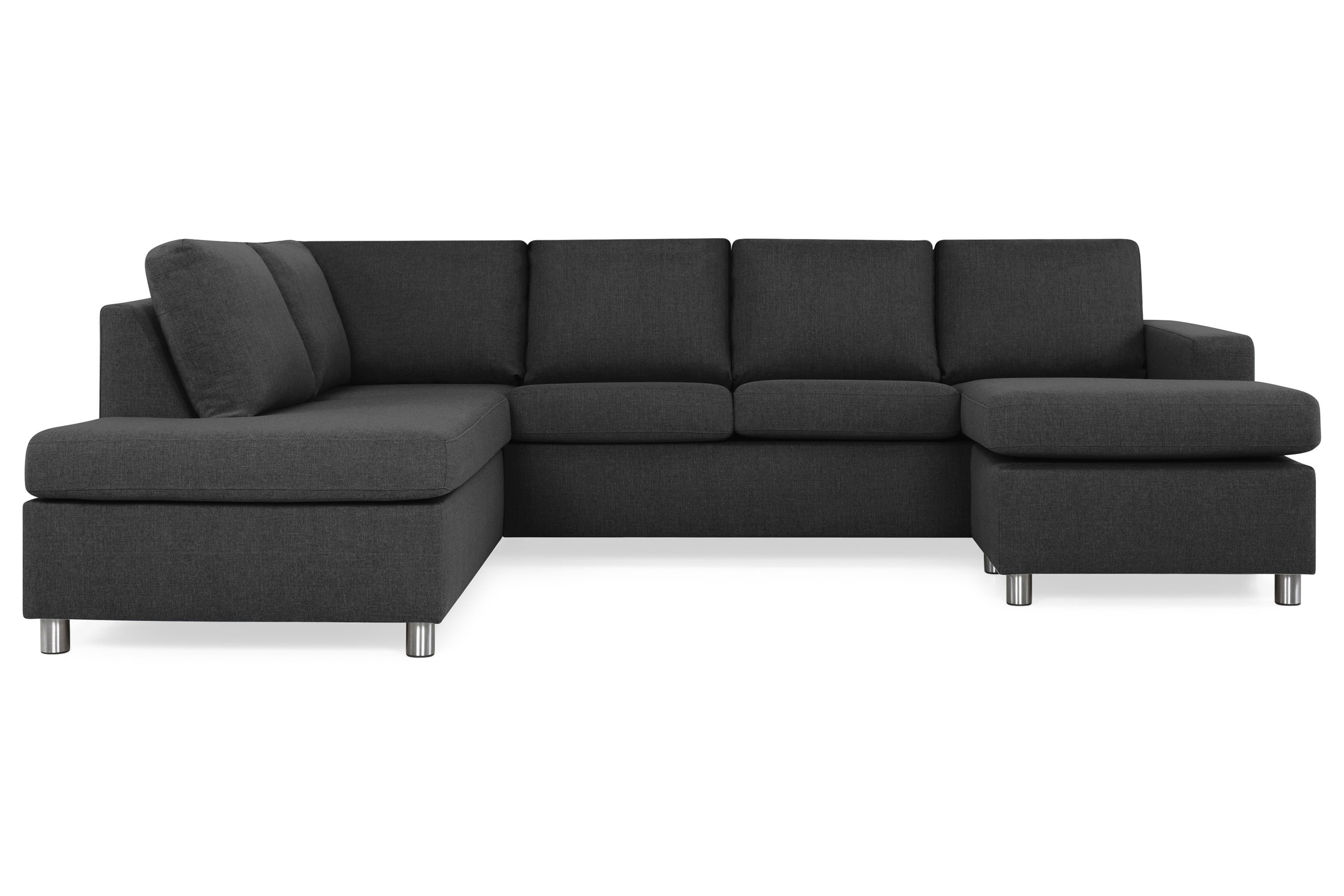 Scandinavian Choice Crazy U-soffa Large Divan Höger - Antracit Grå,Krom Tyg