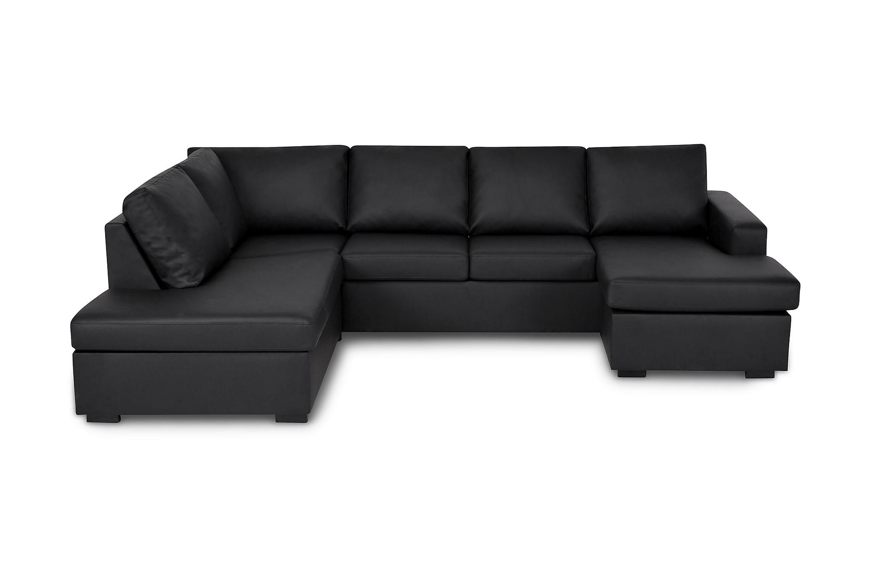 Scandinavian Choice Crazy U-soffa Large Divan Höger - Svart Konstläder