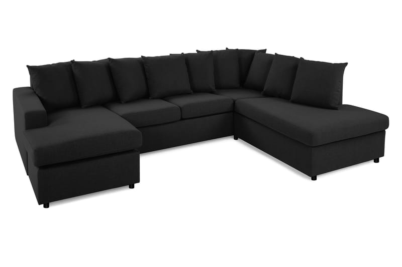 Crazy U-soffa Large Divan Vänster Kuvertkuddar - Antracit - Skinnsoffor - Sammetssoffa - U-soffa