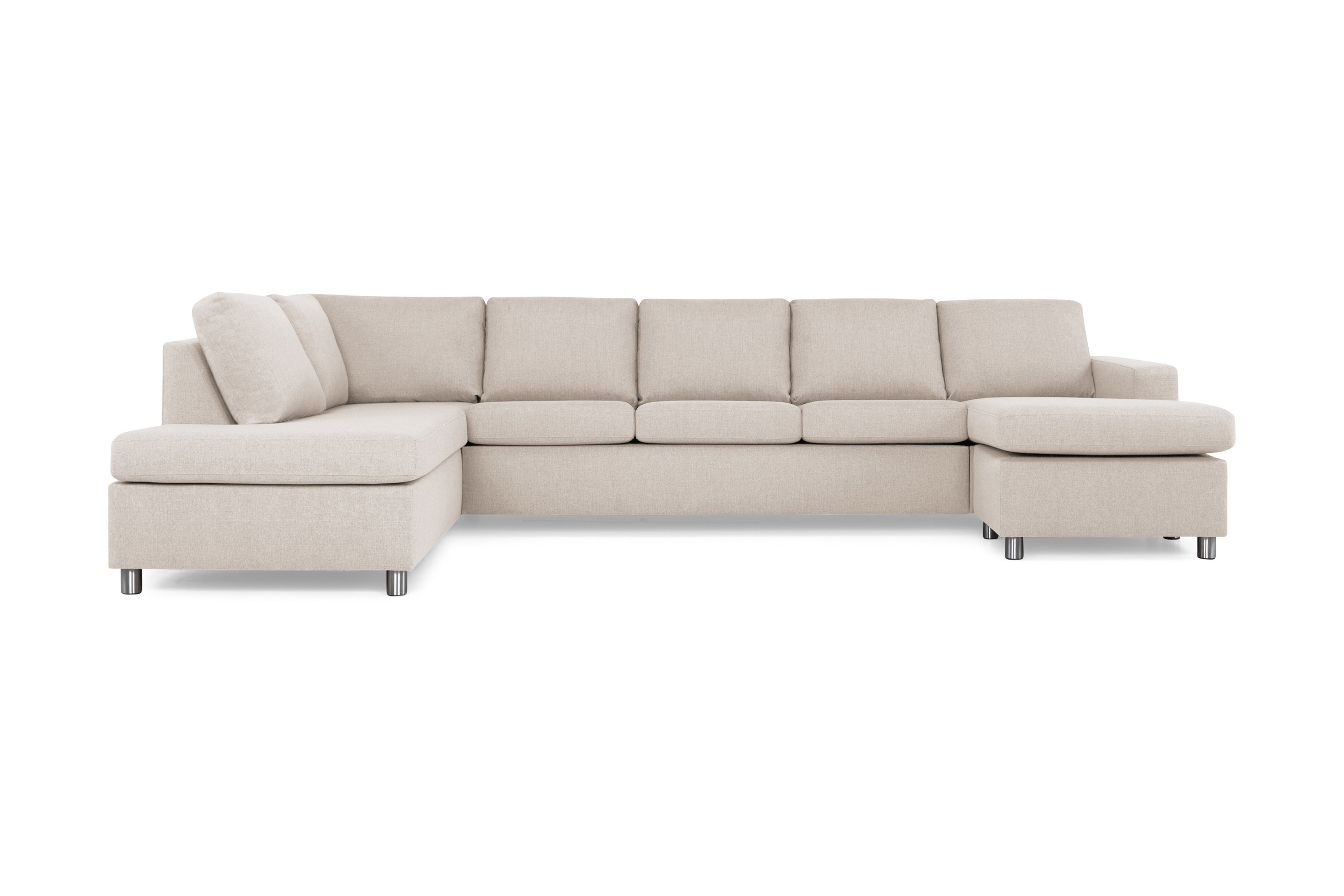 Scandinavian Choice Crazy U-soffa XL Divan Höger - Beige Grå,Beige,Krom