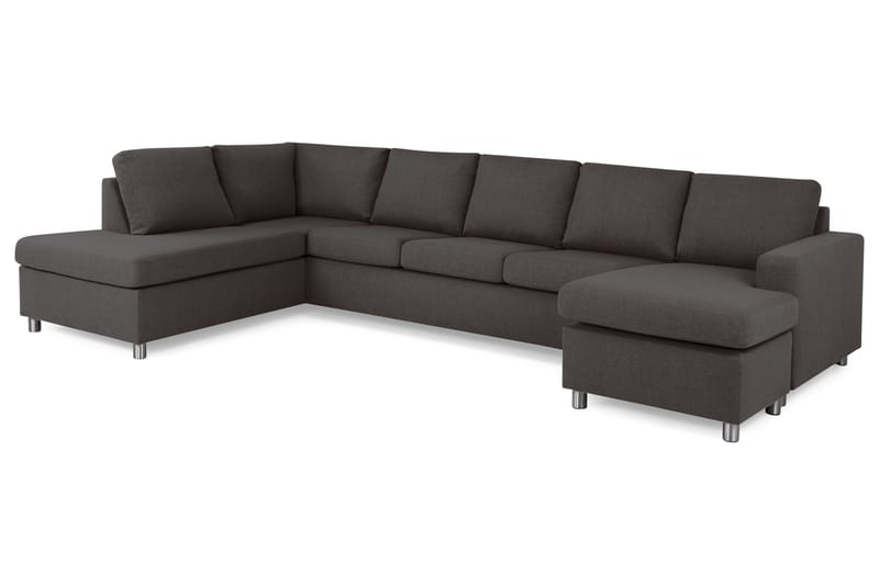 Crazy U-soffa XL Divan Höger - Mörkgrå - U-soffa