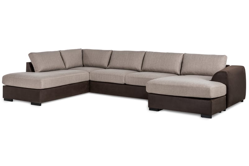 Cuba Stor U Soffa Divan Höger Schäslong Vänster - Brun / Beige - Möbler - Soffa - U-soffa