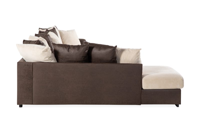 Cuba U-Soffa Divan Höger inkl Kuvertkuddar - Beige | Brun - U-soffa