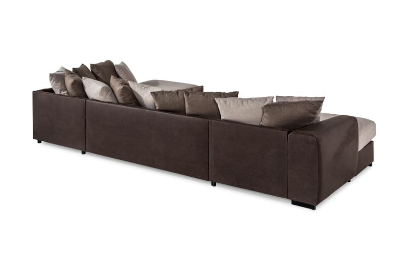 Cuba U Soffa Divan Vänster Schäslong Höger inkl Kuvertkuddar 380 cm bred - Brun / Beige - Möbler - Soffa - U-soffa