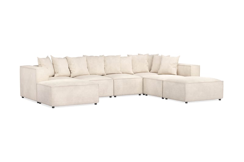 Cubo Djup Manchester U Soffa 5-sit Divan höger Schäslong Höger - Beige / Ljus - Möbler - Soffa - U-soffa