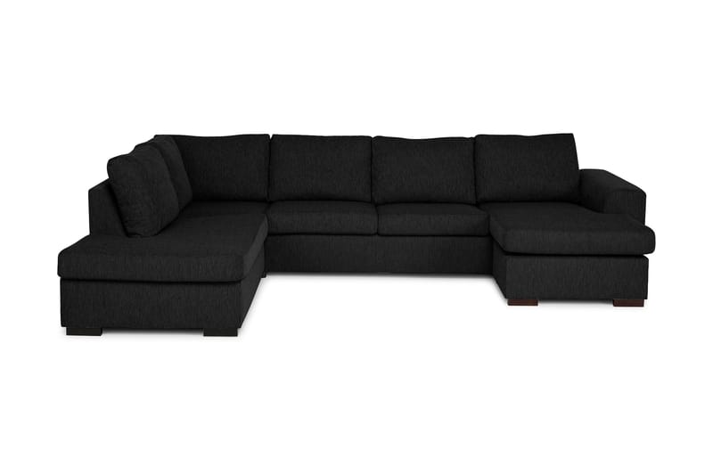 Link U-soffa Large med Divan Höger - Svart - U-soffa