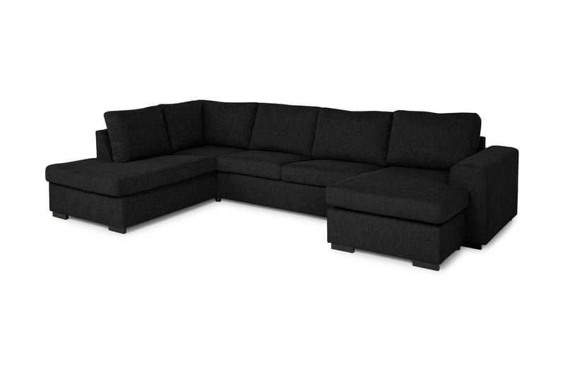 Link U-soffa Large med Divan Höger - Svart - U-soffa