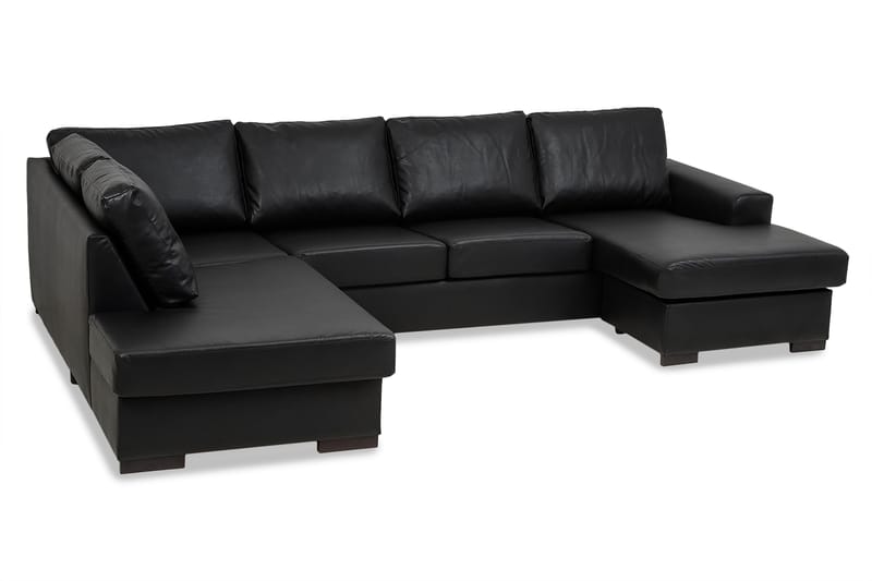 Link U-soffa XL med Divan Höger - Svart - U-soffa