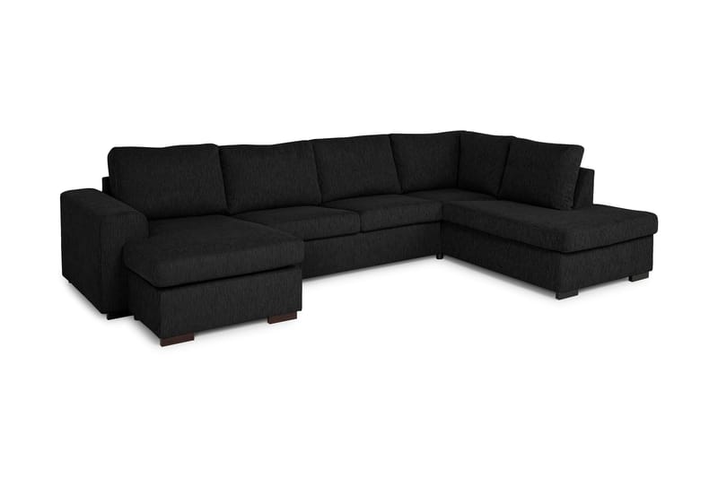 Link U-soffa XL med Divan Vänster - Svart - U-soffa