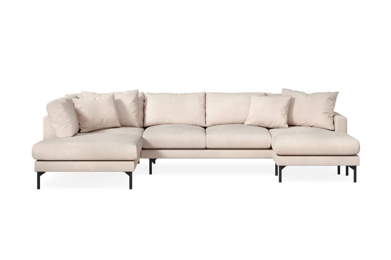 Menard 5-sits Stor U Soffa Manchester Schäslong vänster Divan Höger - Ljus Beige - Möbler - Soffa - U-soffa