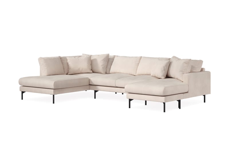 Menard 5-sits Stor U Soffa Manchester Schäslong vänster Divan Höger - Ljus Beige - Möbler - Soffa - U-soffa