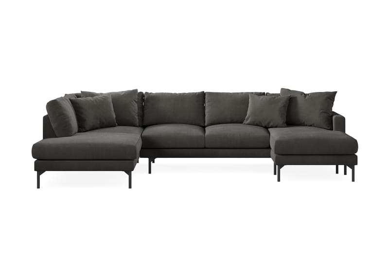 Menard Djup 5-sits Manchester Stor U Soffa 337 cm Bred - Mörkgrå - Möbler - Soffa - U-soffa