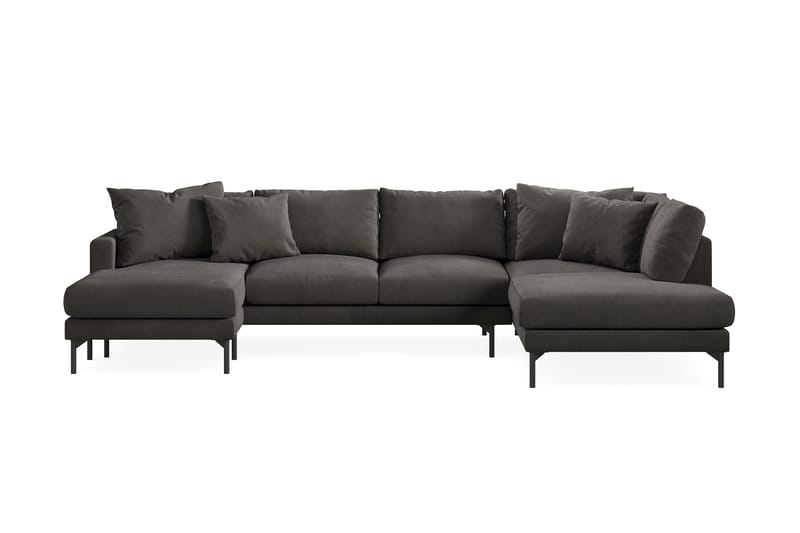 Menard Djup 5-sits Manchester Stor U Soffa 337cm Bred - Mörkgrå - Möbler - Soffa - U-soffa