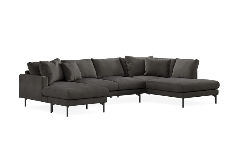 Menard Djup 5-sits Manchester Stor U Soffa 337cm Bred - Mörkgrå - Möbler - Soffa - U-soffa