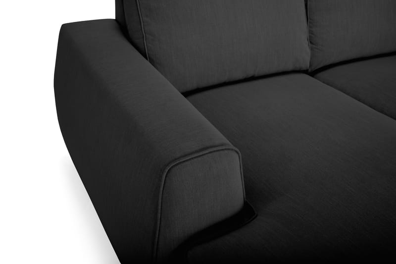 Optus Lyx U-soffa med Divan Large Vänster - Linnesvart - U-soffa