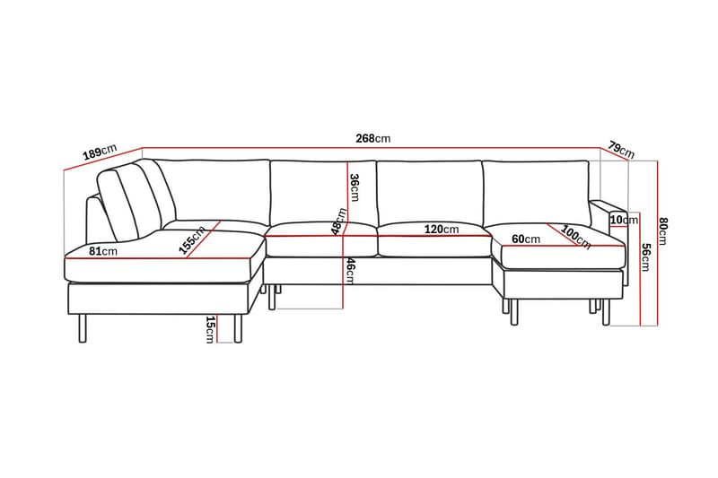 Peppe Soffa m. Divan och Schäslong 5-sits Vänster - Beige - Möbler - Soffa - U-soffa