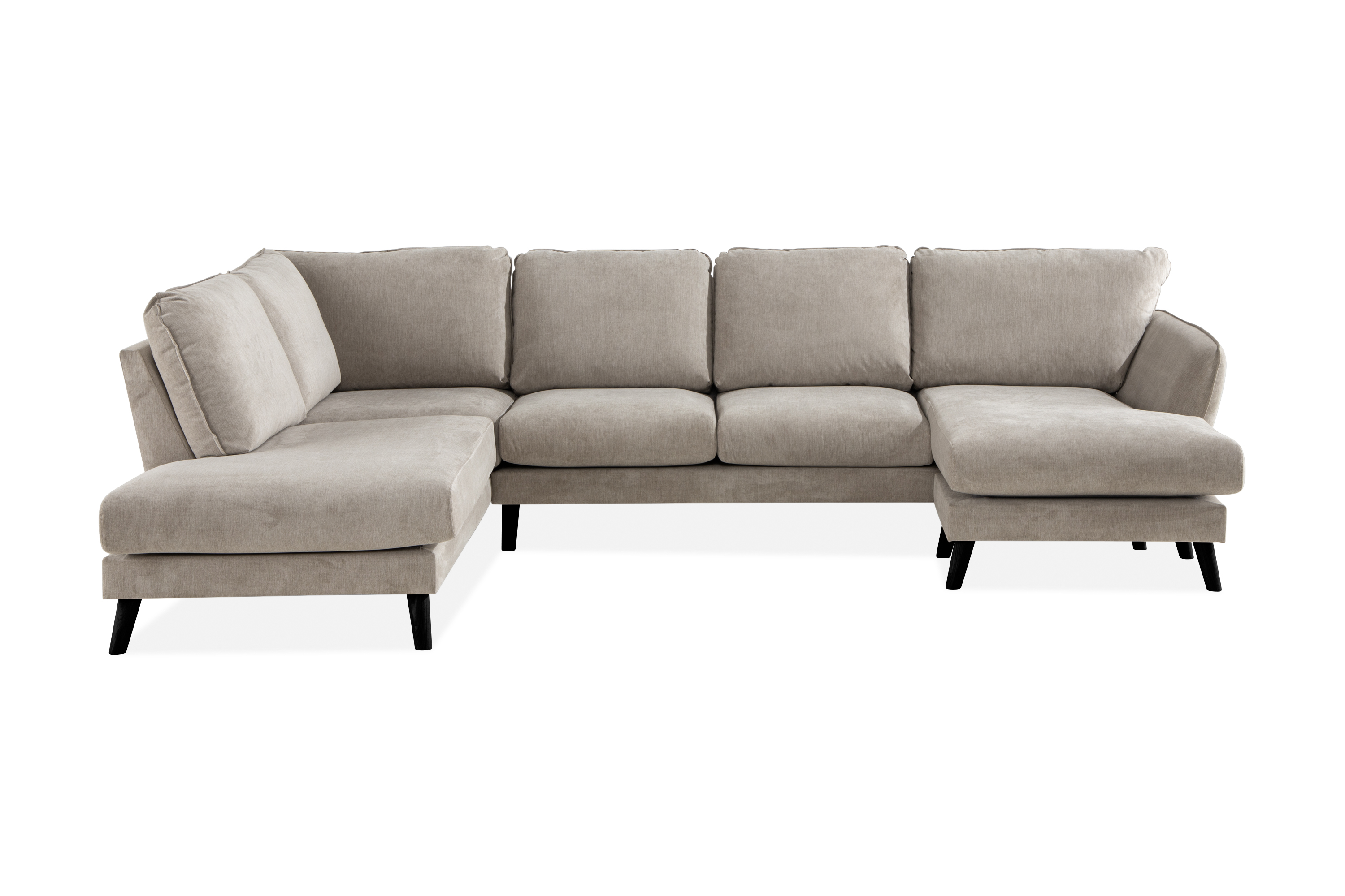 Trend Lyx U-soffa med Divan Höger - Beige/Svart Beige