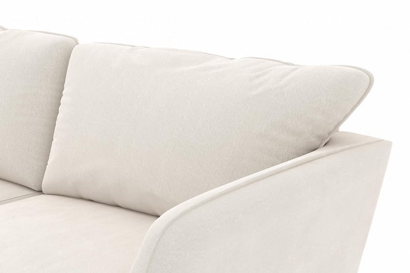 Trend Lyx U-soffa med Divan Höger - Vit Sammet - U-soffa