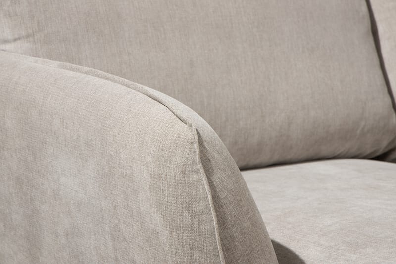 Trend Lyx U-soffa med Divan Vänster - Beige/Ek - Skinnsoffor - Sammetssoffa - U-soffa