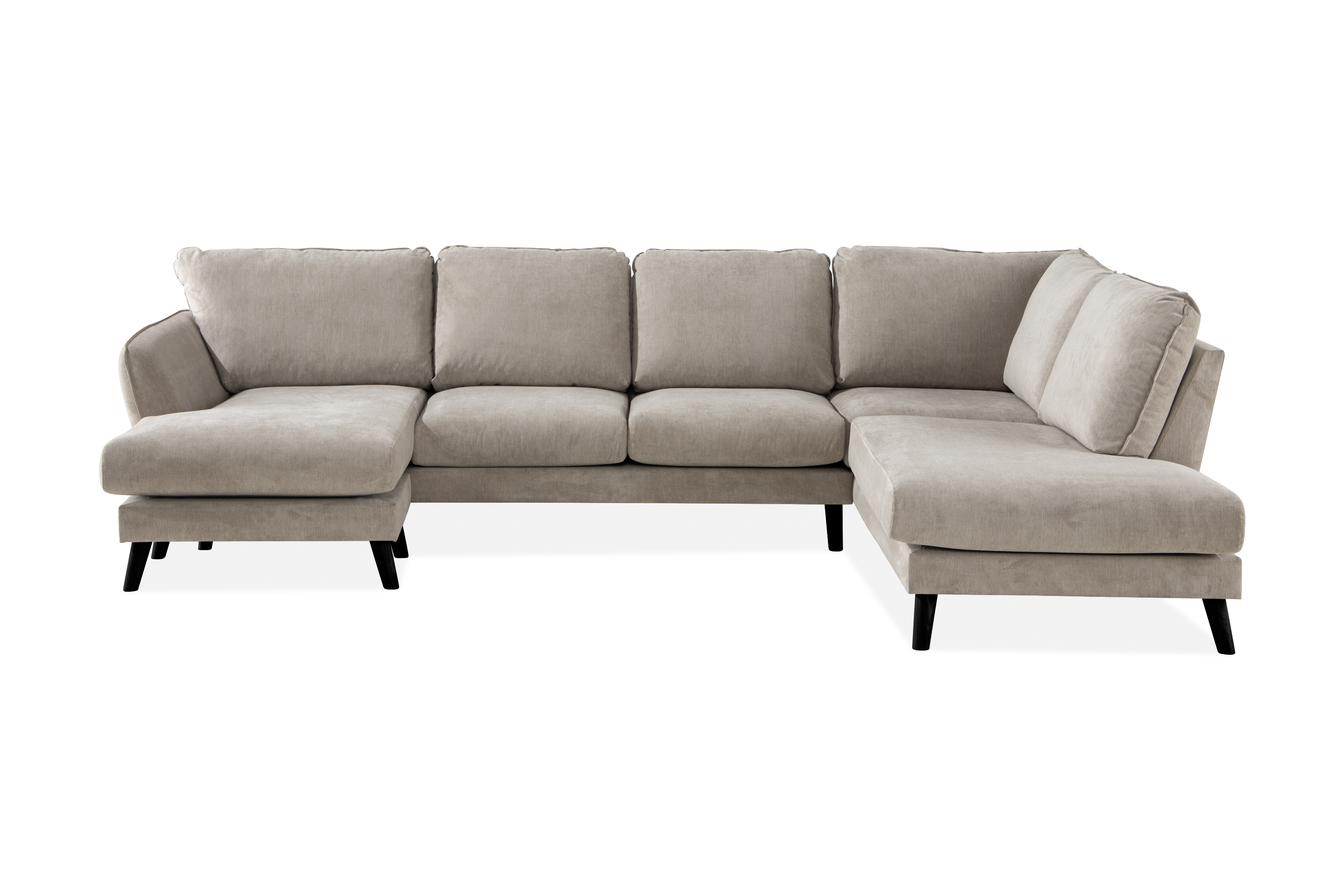 Trend Lyx U-soffa med Divan Vänster - Beige/Svart Beige