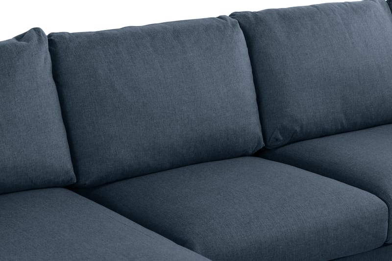 Trend U-soffa med Divan Vänster - Blå - Skinnsoffor - Sammetssoffa - U-soffa