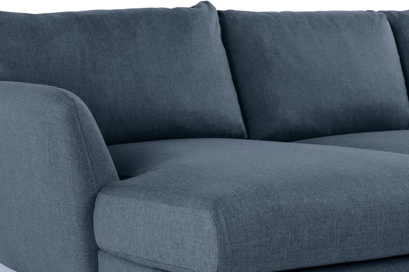 Trend U-soffa med Divan Vänster - Blå - Skinnsoffor - Sammetssoffa - U-soffa