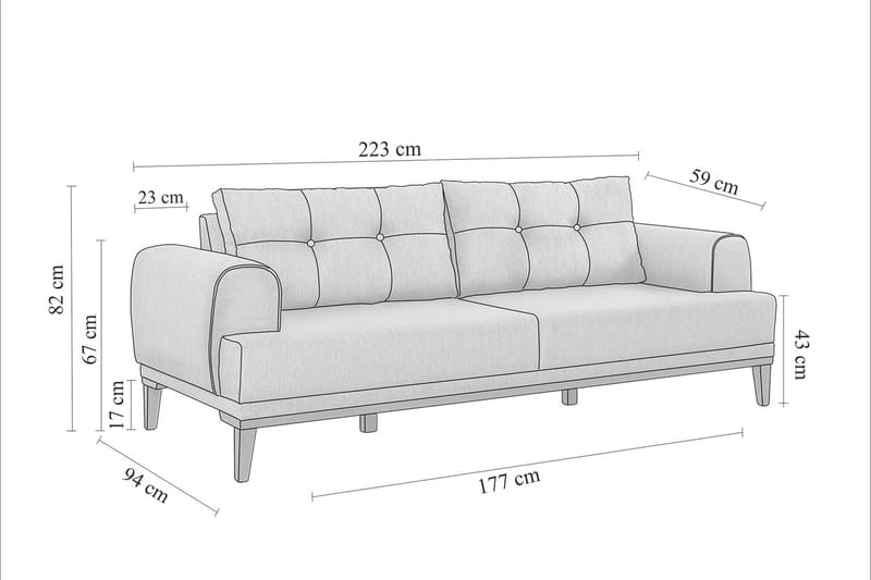 Valsot 3-sits Soffa - Antracit - Möbler - Soffa - 3 sits soffa