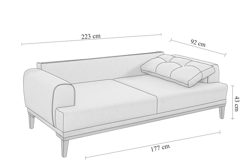 Valsot 3-sits Soffa - Grå - Möbler - Soffa - 3 sits soffa