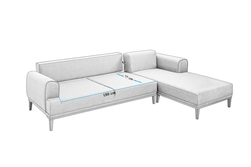 Valsot 4-sits Soffa med Divan - Antracit - Möbler - Soffa - Divansoffor & schäslongsoffa