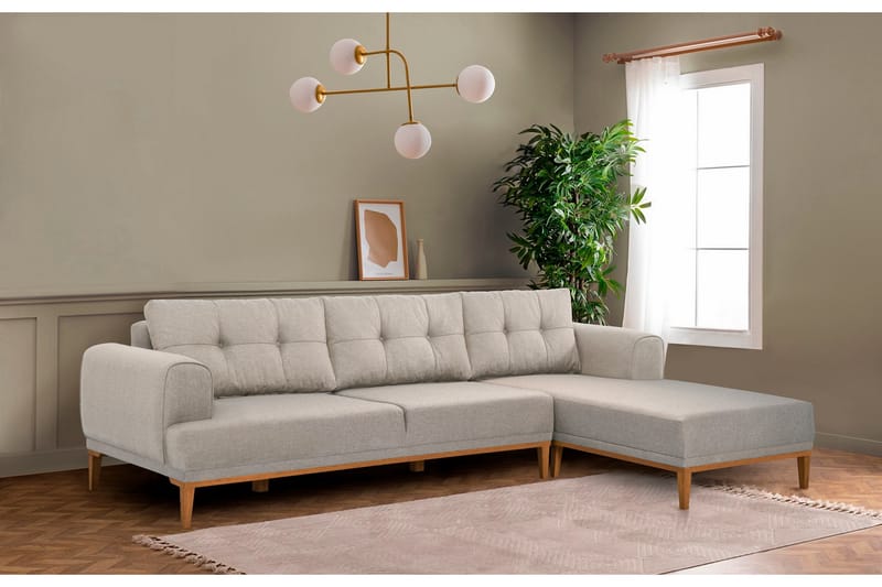 Valsot 4-sits Soffa med Divan - Creme - Möbler - Soffa - Divansoffor & schäslongsoffa