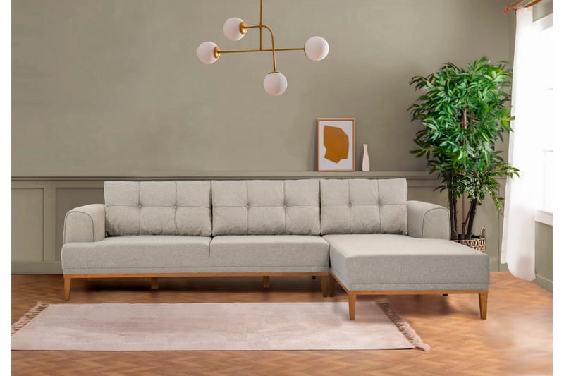 Valsot 4-sits Soffa med Divan - Creme - Möbler - Soffa - Divansoffor & schäslongsoffa