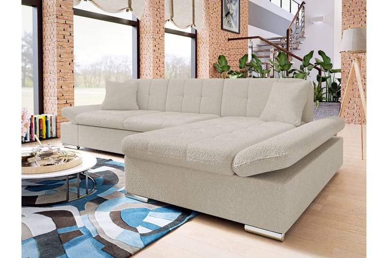 Vananda Soffa med Divan 3-sits - Beige - Möbler - Soffa - Divansoffor & schäslongsoffa