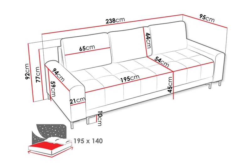 Vilshult Soffa 3-sits - Grå - Möbler - Soffa - 3 sits soffa